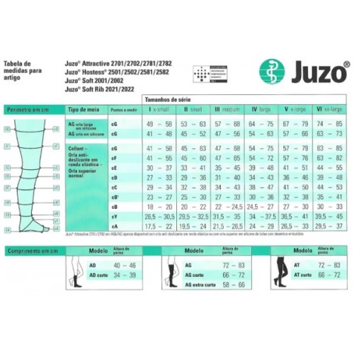 MEIA ATÉ RAIZ DA COXA COM SILICONE (AG) CURTA JUZO 2001 PÉ ABERT CL.I