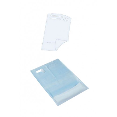 Babetes Descartáveis em Papel + PE com Bolsa