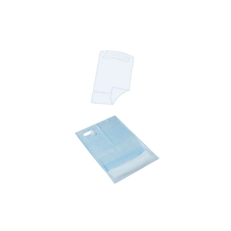 Babetes Descartáveis em Papel + PE com Bolsa
